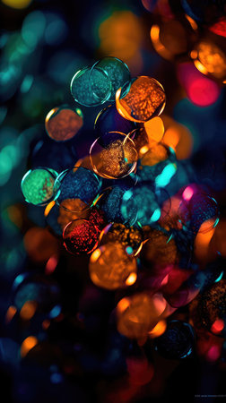 Abstract lights blur bokeh background, rich colors. bokeh background. Generative AIの素材