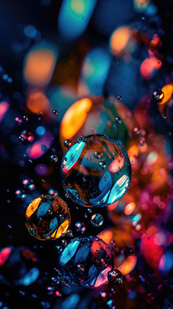 Abstract lights blur bokeh background, rich colors. bokeh background. Generative AIの素材