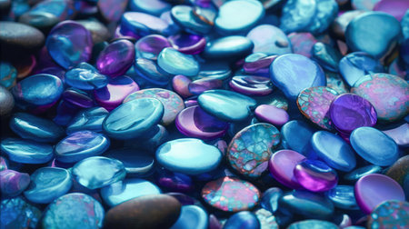 Small colored sea pebbles, gravel. background. textures. Generative AIの素材
