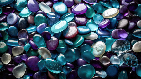 Small colored sea pebbles, gravel. background. textures. Generative AIの素材