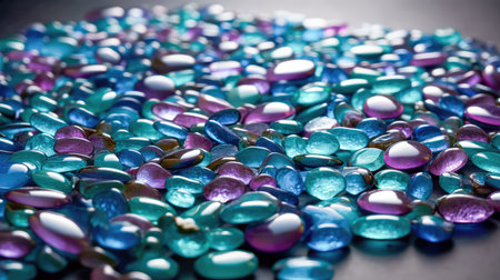 Small colored sea pebbles, gravel. background. textures. Generative AIの素材
