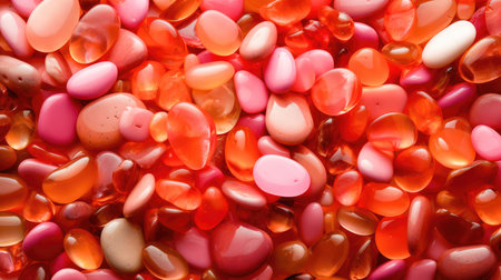 Small colored sea pebbles, gravel. background. textures. Generative AIの素材