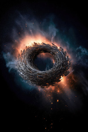 Black hole in outer space. Generative AIの素材
