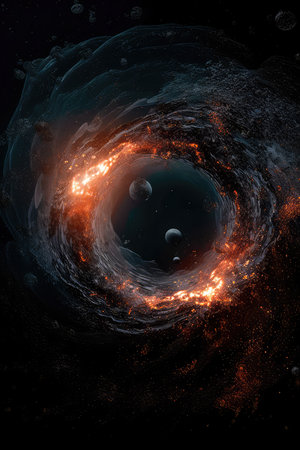 Black hole in outer space. Generative AIの素材