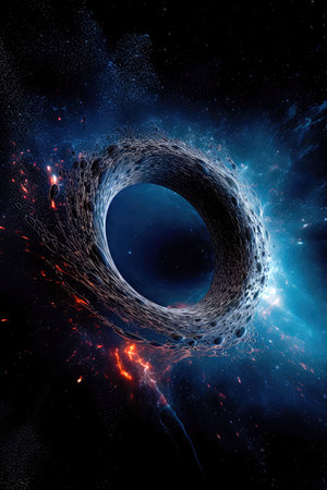 Black hole in outer space. Generative AIの素材