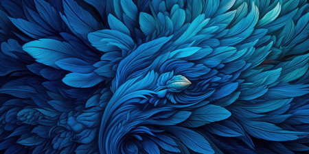 Abstract colorful background of lush feathers. Generative AIの素材
