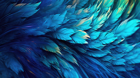 Abstract colorful background of lush feathers. Generative AIの素材