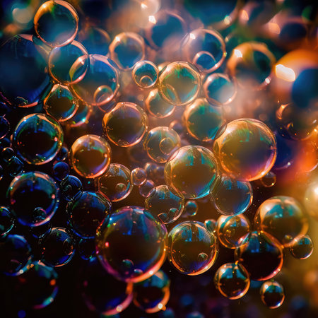 Blurry abstract illustration of bubble pattern. Generative AIの素材