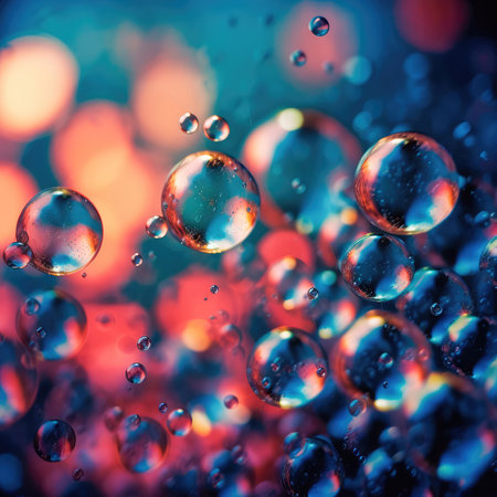 Blurry abstract illustration of bubble pattern. Generative AIの素材
