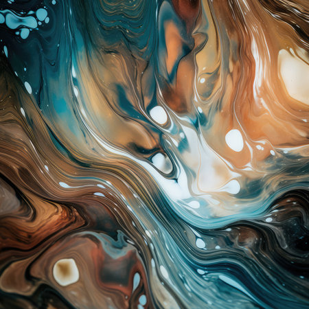 Abstract illustration of a marble pattern, creating a blurry pattern of shapes and colors. Generative AIの素材