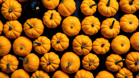 Concept illustration of a backgrounds and textures: many colorful pumpkins, seasonal autumn decorative background. Generative AIの素材