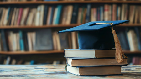 Concept illustration of a close-up of educational items that create a warm atmosphere for studying or working at school.の素材