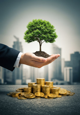 Eco friendly financial investment concept.の素材