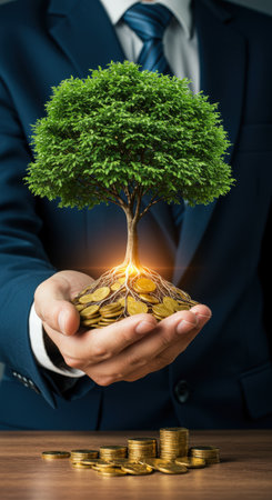 Eco friendly financial investment concept.の素材