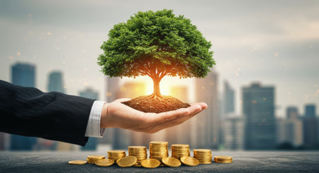 Eco friendly financial investment concept.の素材