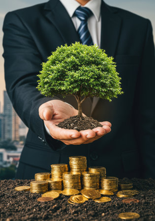 Eco friendly financial investment concept.の素材