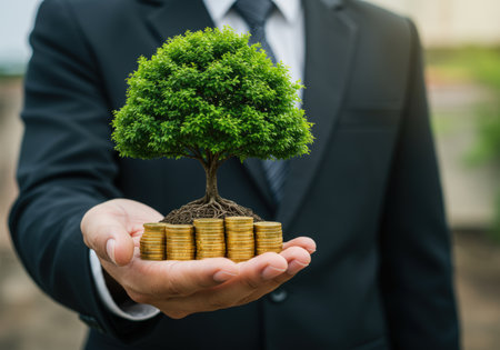 Eco friendly financial investment concept.の素材