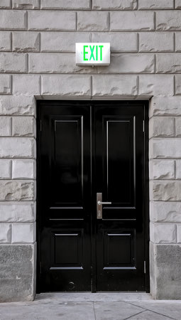 Safety compliant emergency exit door for quick evacuation scenarios.の素材