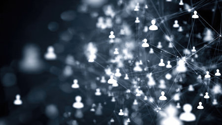 Digital Network Connections with Abstract Human Figures.の素材