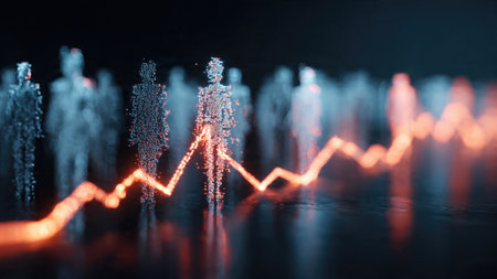 Digital Network Connections with Abstract Human Figures.の素材