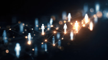 Digital Network Connections with Abstract Human Figures.の素材