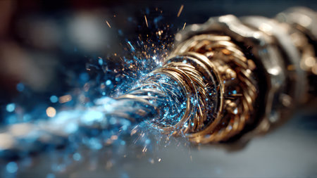 High Accuracy Laser Processing Surface in Modern Factory.の素材