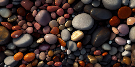 Background made of multicolored pebbles. Colorful texture from sea stones. created with aiの素材