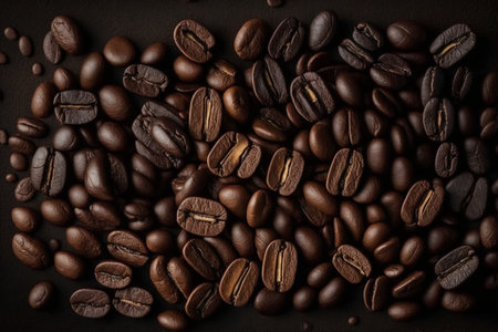 Texture of coffee beans, coffee background. Roasted coffee beansの素材