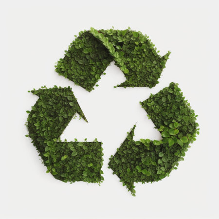 Green recycling icon, symbol isolated on white background. Eco friendly recycling concept. ai generatedの素材