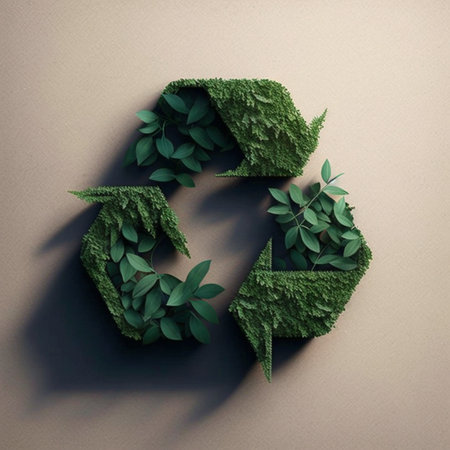 Green recycling icon, symbol on a white background. Eco friendly recycling concept. ai generatedの素材