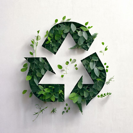 Green recycling icon, symbol isolated on white background. Eco friendly recycling concept. ai generatedの素材