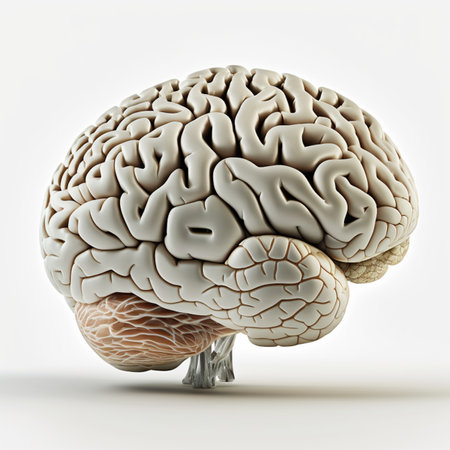 human brain on white background. 3d illustration. generated by AIの素材