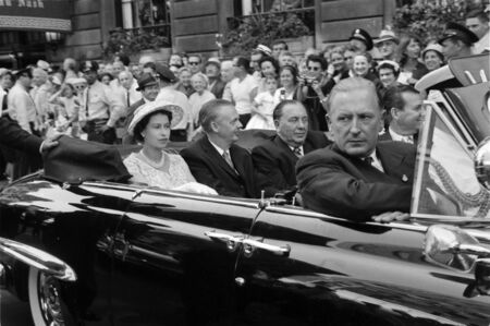 Queen Elizabeth in Chicago 1959の写真素材