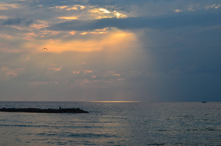 Calm in the Mediterranean Seaの写真素材