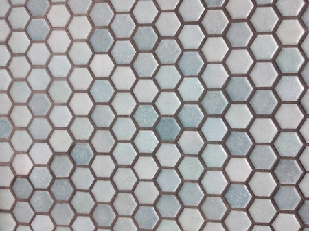 Light blue hexagon honey comb pattern background texture