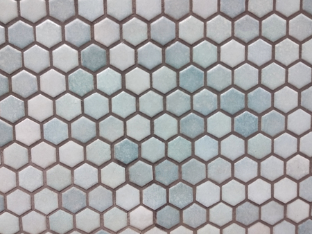 Light blue hexagon honey comb pattern background textureの写真素材