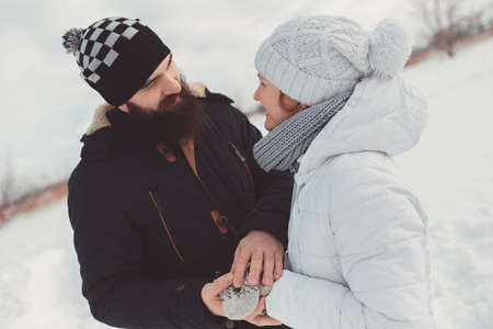 Lovers look at each otherの写真素材