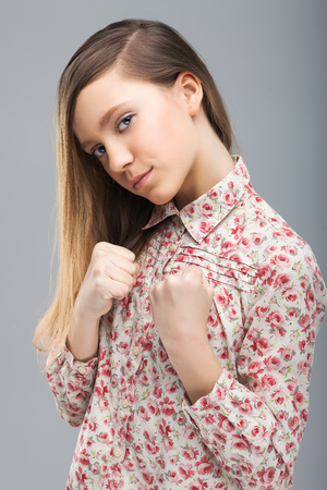 Portrait of young beautiful fitness womanの写真素材