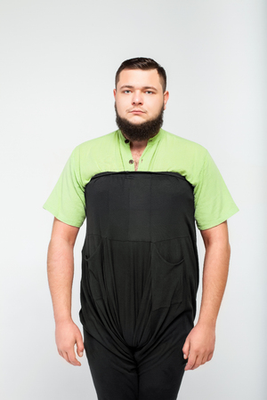 funny fat manの写真素材