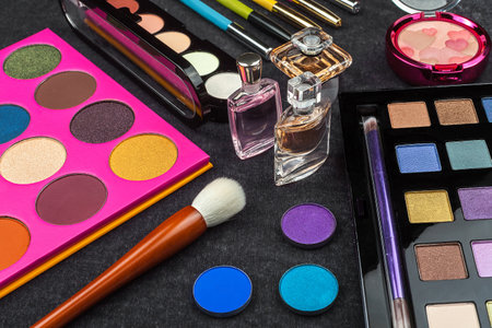 colorful set of luxury professional decorative cosmetics.の写真素材