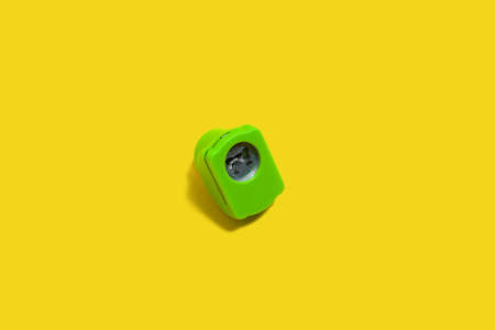 green hole puncher. school and office accessoriesの写真素材