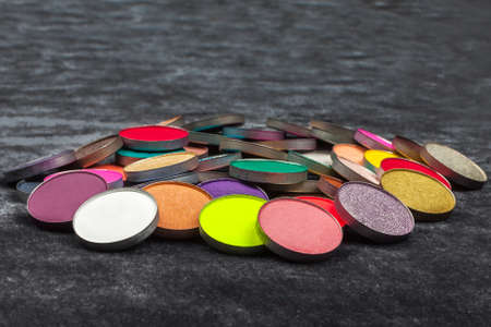 plenty of round colorful eyeshadows. eco cosmeticsの写真素材