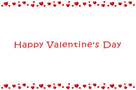 Valentine's Day. White background with a pattern of hearts and the inscription Happy Valentine's Day on February 14th. Cards, wallpapers, flyers, invitationsの写真素材