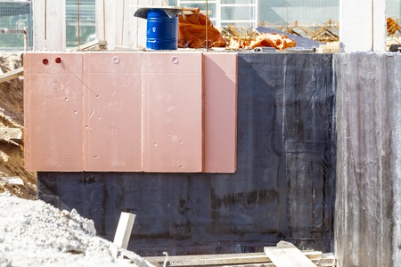 insulation and waterproofing of the building foundationの写真素材