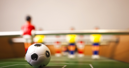 foosball table soccer .sport teame football playersの写真素材