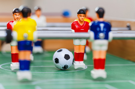foosball table soccer .sport teame football playersの写真素材