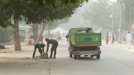 Transport and people on the roads of India. India, Vrindavan, November 2016のeditorial素材