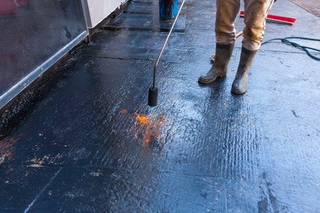 insulation and waterproofing of the building foundationの写真素材