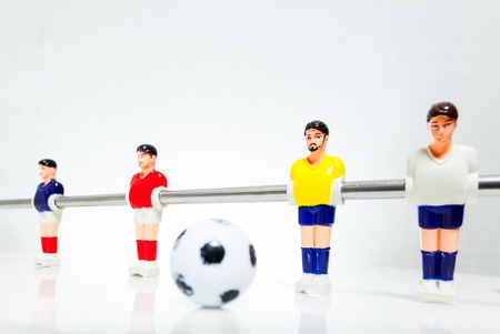 foosball table soccer .sport teame football playersの写真素材