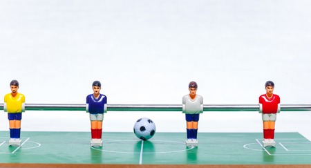 foosball table soccer .sport teame football playersの写真素材